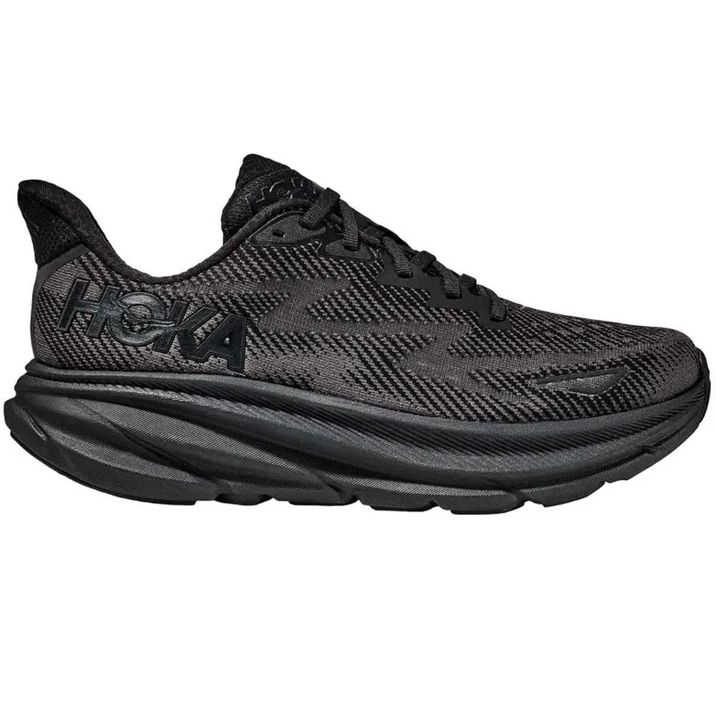 Hoka One One Men's Clifton 9 WIDE Running Shoes Black/Black